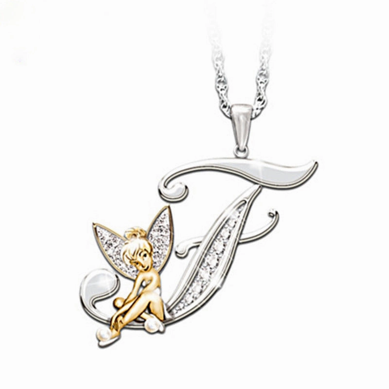 Wholesale Mantu New Clavicle Chain Accessories Elf Flower Fairy Letter Necklace Women's Alloy Diamond Pendant Neck Chain