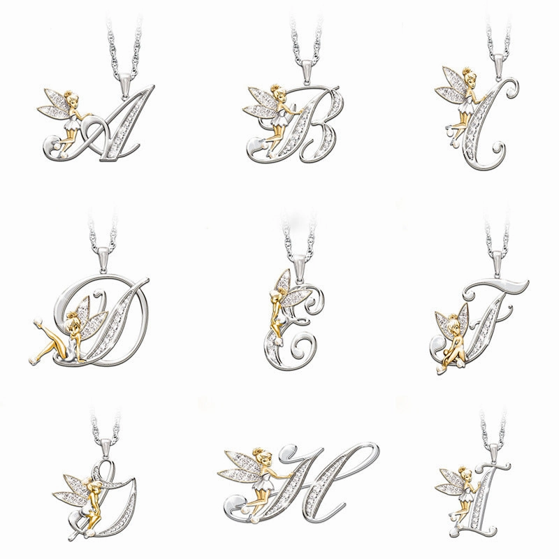 Wholesale Mantu New Clavicle Chain Accessories Elf Flower Fairy Letter Necklace Women's Alloy Diamond Pendant Neck Chain