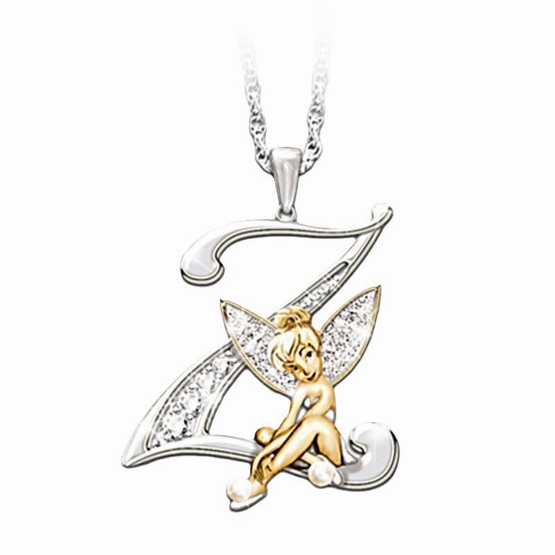 Wholesale Mantu New Clavicle Chain Accessories Elf Flower Fairy Letter Necklace Women's Alloy Diamond Pendant Neck Chain