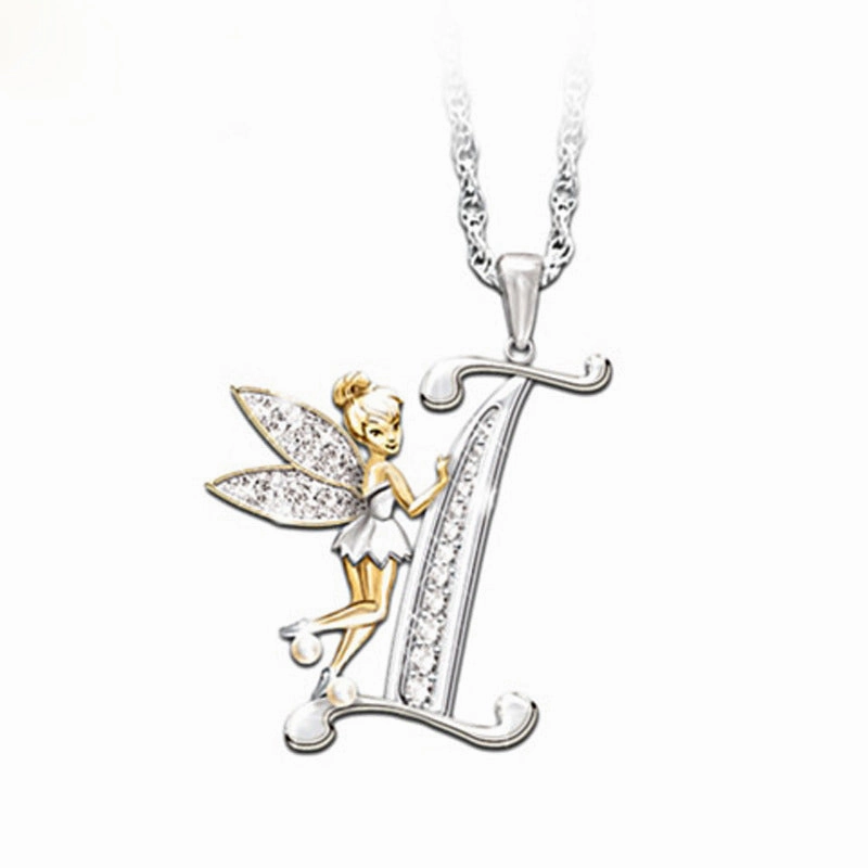 Wholesale Mantu New Clavicle Chain Accessories Elf Flower Fairy Letter Necklace Women's Alloy Diamond Pendant Neck Chain