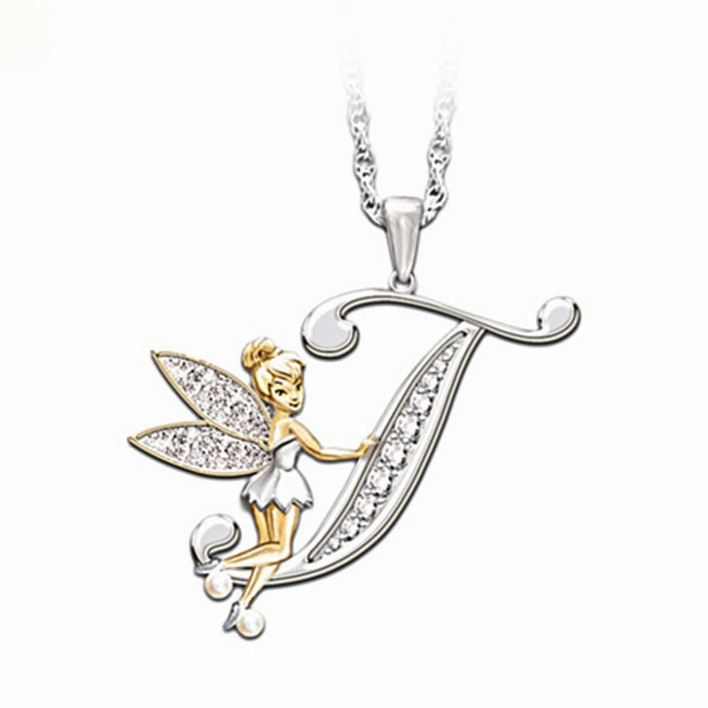 Wholesale Mantu New Clavicle Chain Accessories Elf Flower Fairy Letter Necklace Women's Alloy Diamond Pendant Neck Chain