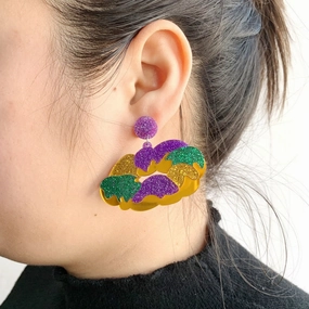 Wholesale Mardi Gras Clown Acrylic Earrings