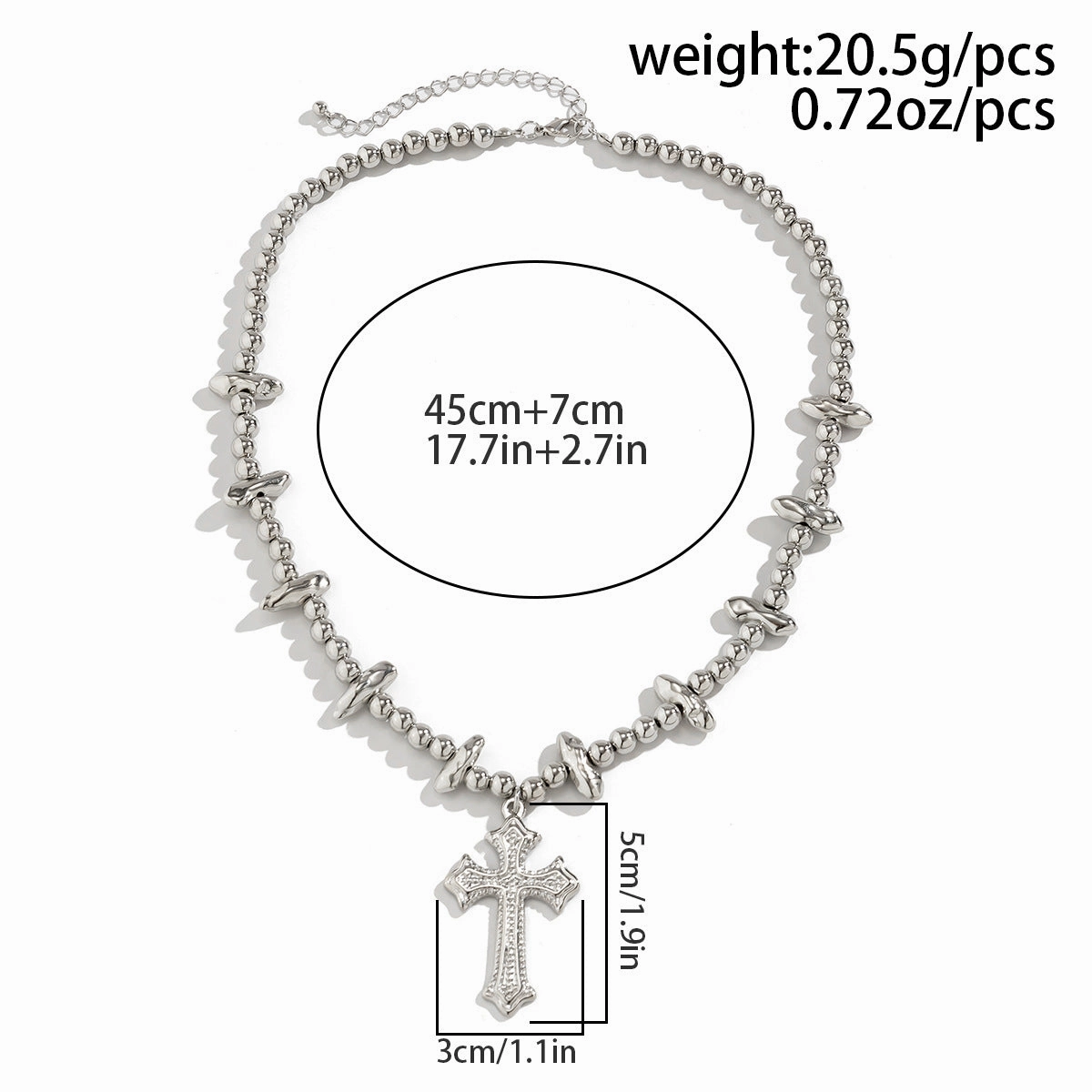 Wholesale Men's Cross Irregular Beading Necklace