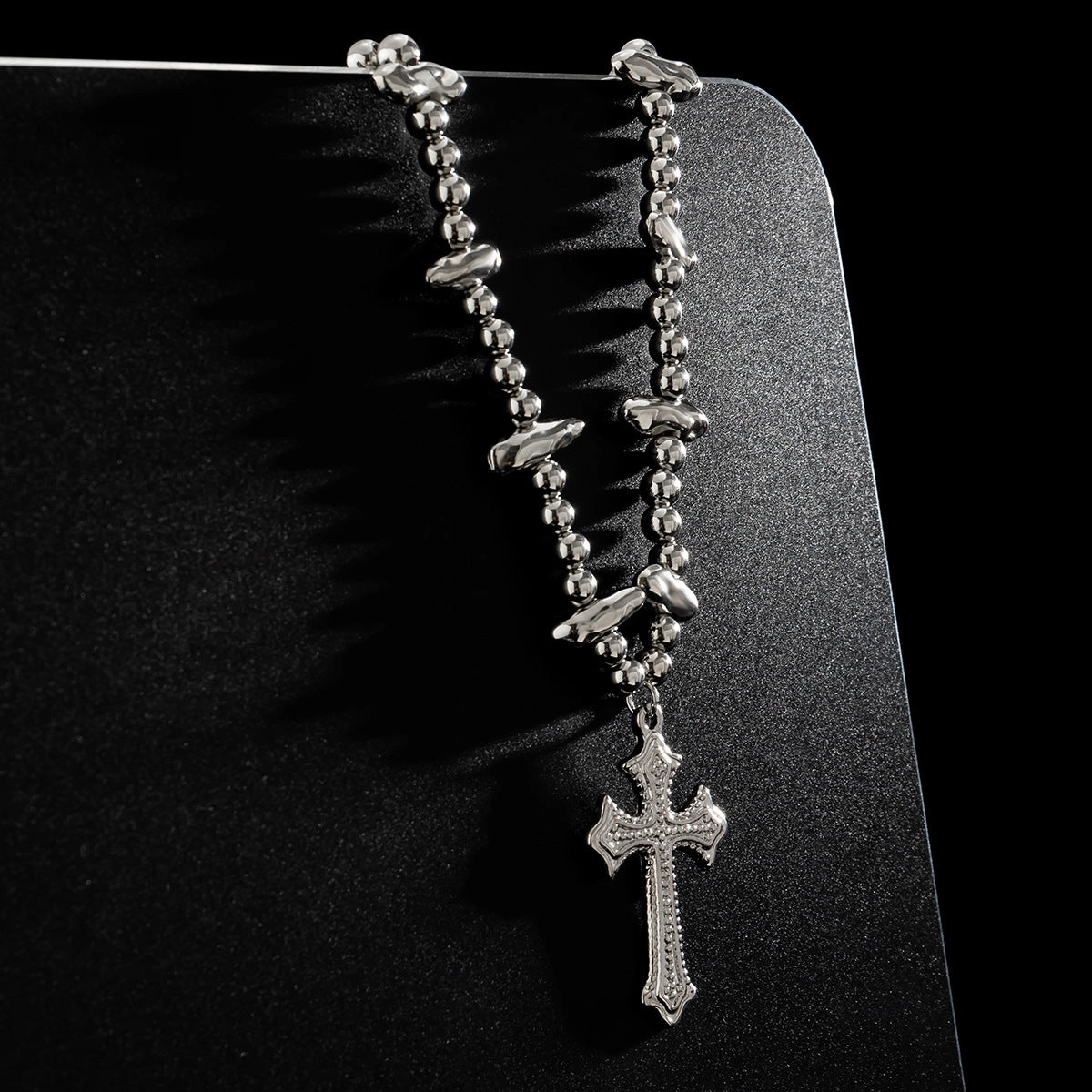 Wholesale Men's Cross Irregular Beading Necklace