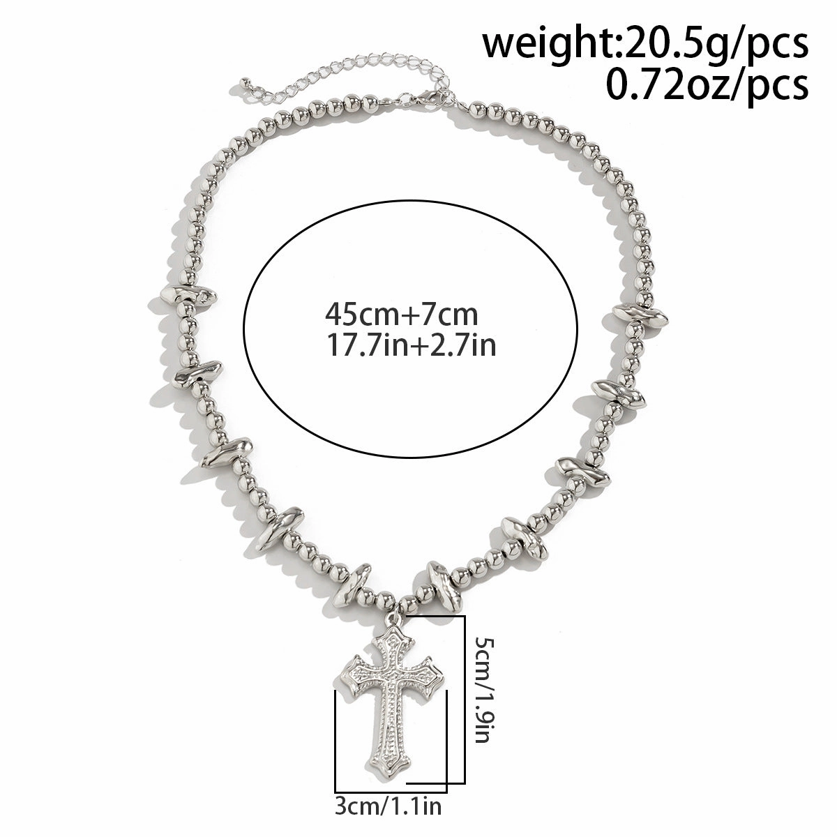 Wholesale Men's Cross Irregular Beading Necklace