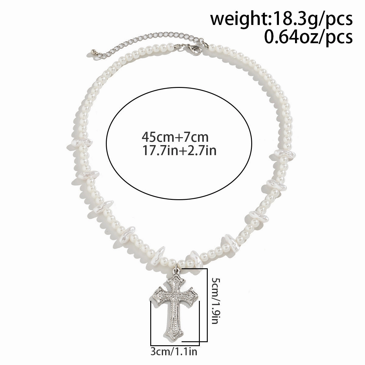 Wholesale Men's Cross Irregular Beading Necklace