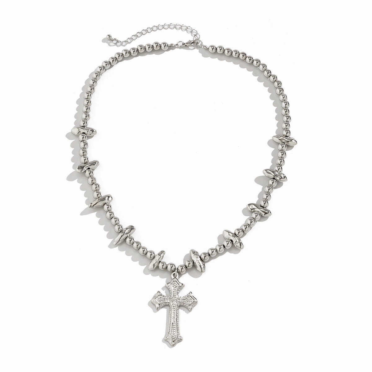 Wholesale Men's Cross Irregular Beading Necklace