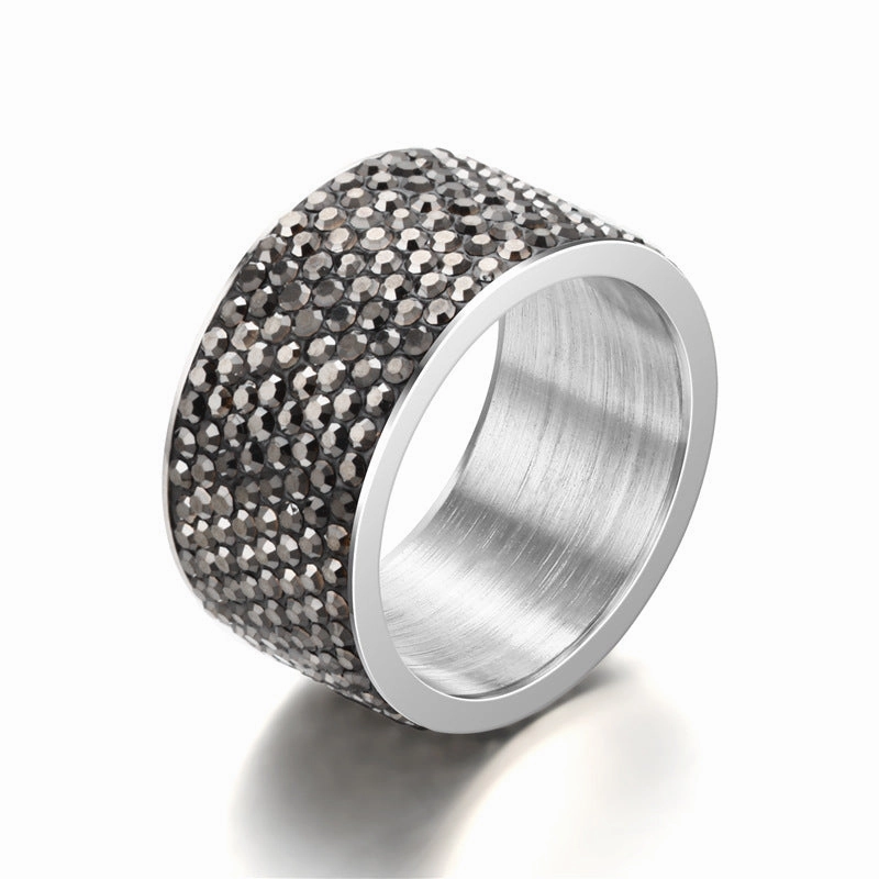 Wholesale Men's Full Diamond Titanium Steel Rings