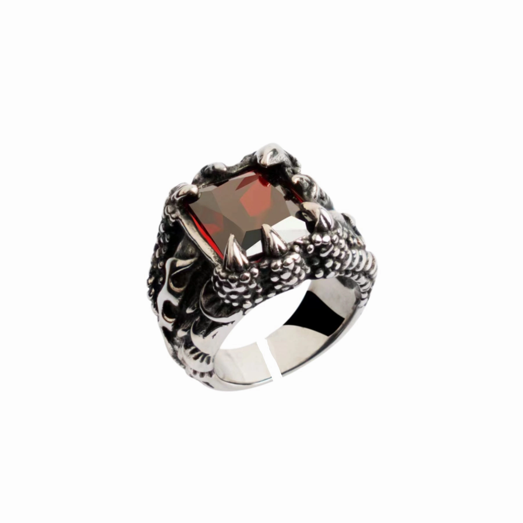 Wholesale Men's open ring retro dragon claw exaggerated multi-color zircon ring