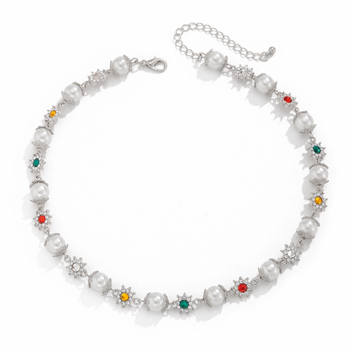 Wholesale men's pearl flower necklace clavicle chain