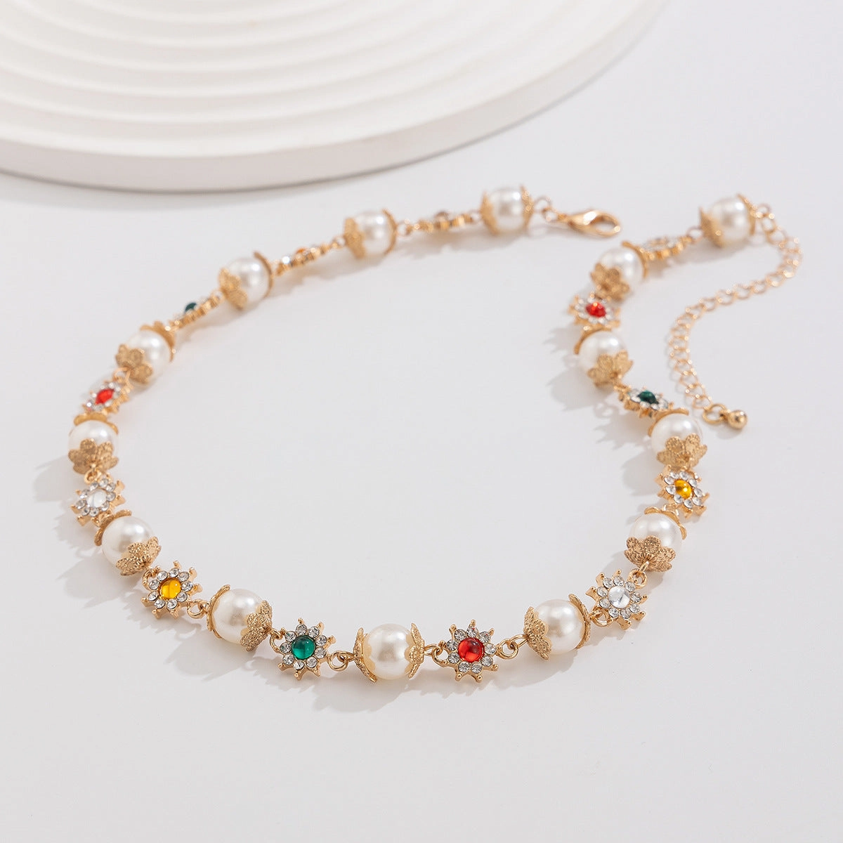 Wholesale men's pearl flower necklace clavicle chain
