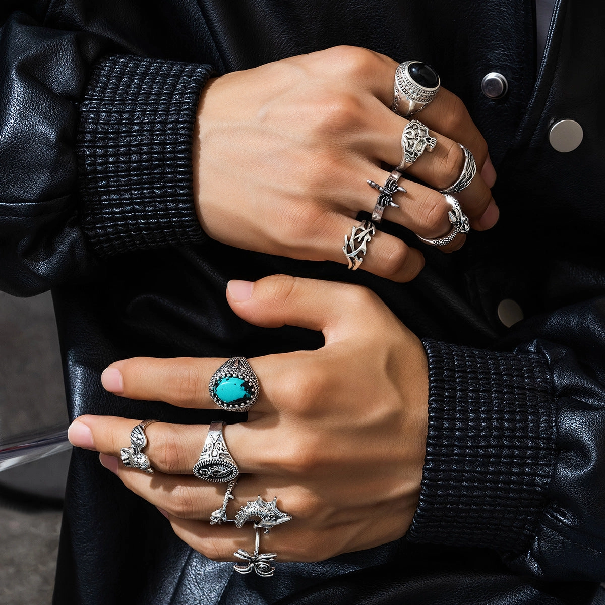 Wholesale Men's personalized turquoise gemstone ring
