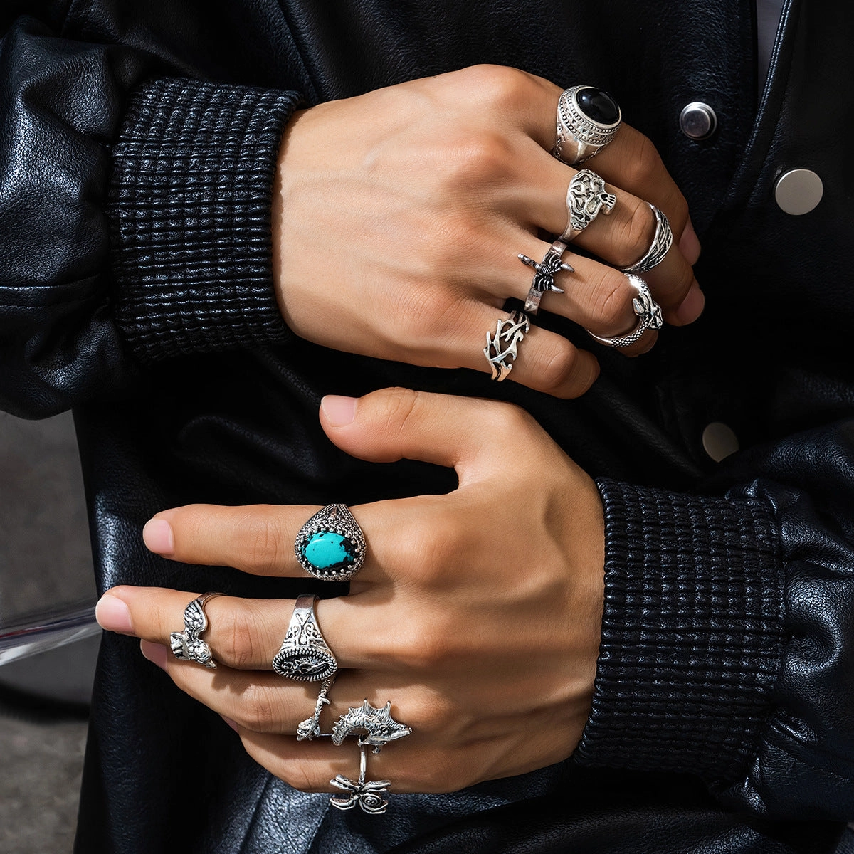 Wholesale Men's personalized turquoise gemstone ring