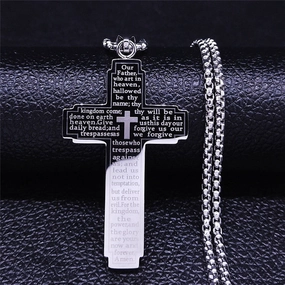 Wholesale Men's Stainless Steel Cross Necklaces
