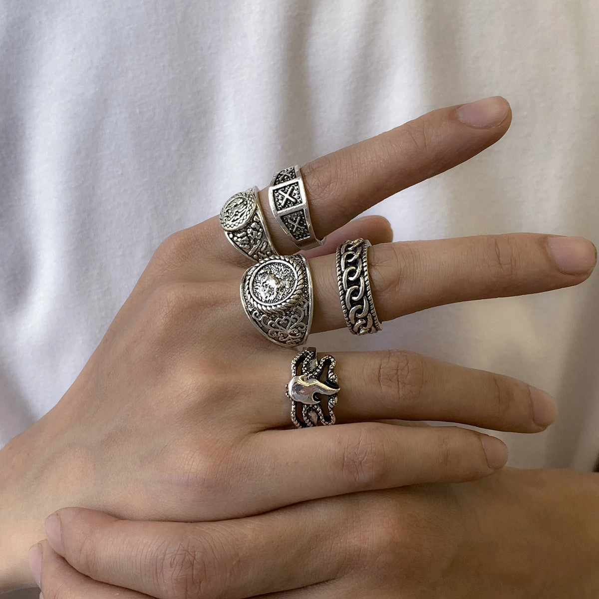Wholesale Men's Vintage Fashion Alloy Rings