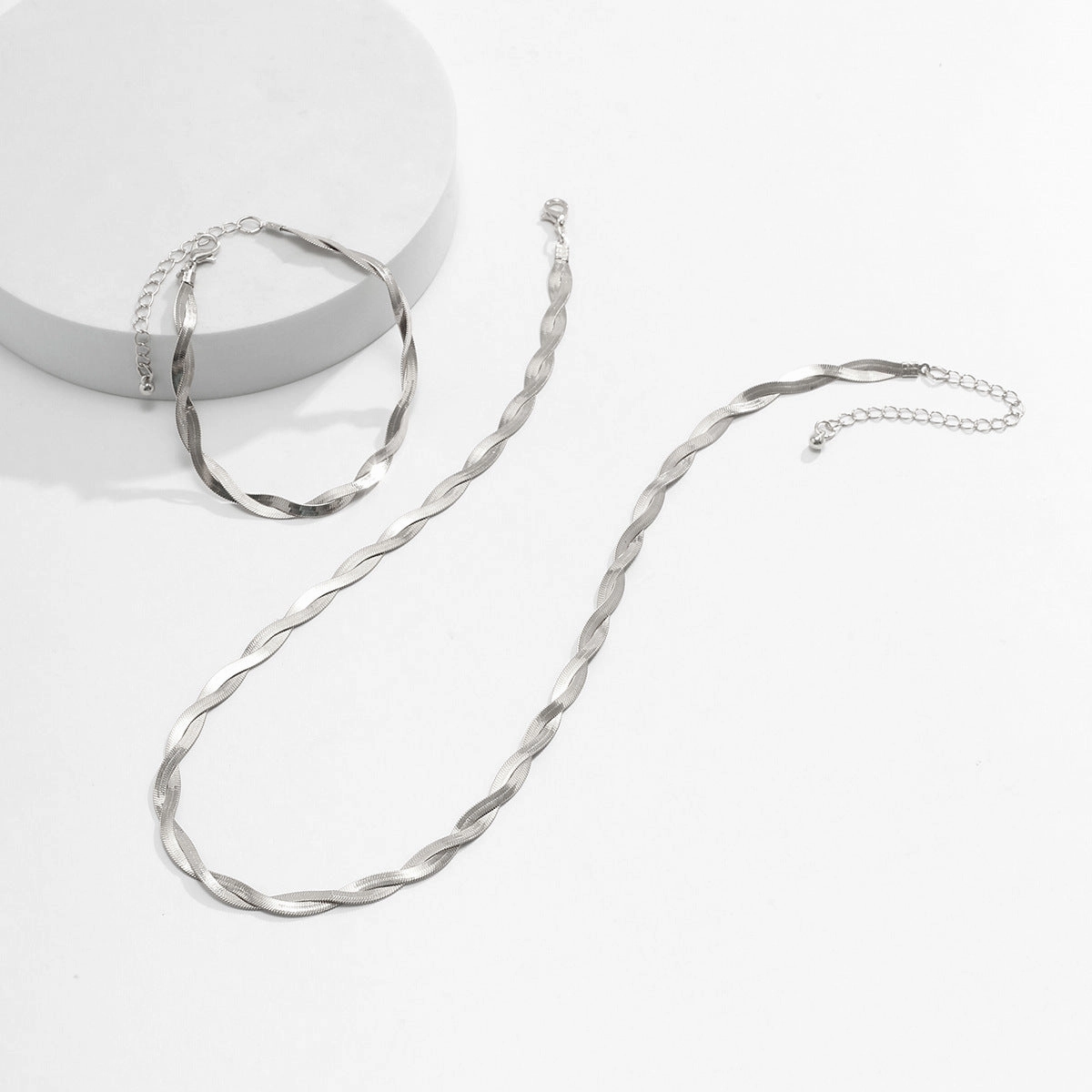 Wholesale Men's Woven Snake Bone Bracelet Necklace