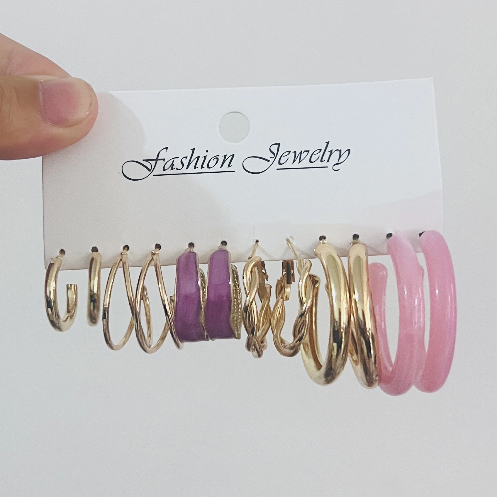 Wholesale Metal C Shape Acrylic Earrings Set