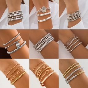 Wholesale Metal Love Pendant Bracelet Set