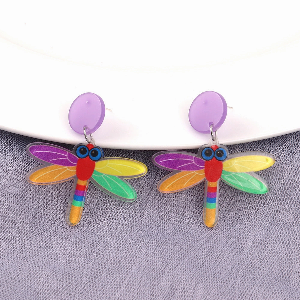 Wholesale Mexican Sombrero Rainbow Color Acrylic Earrings