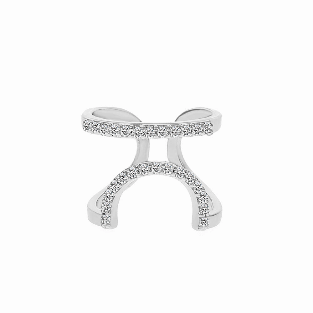 Wholesale Micro-inlaid Zircon Cover Ring Wearable False Nail Patch Ring Detachable Fashion Accessory
