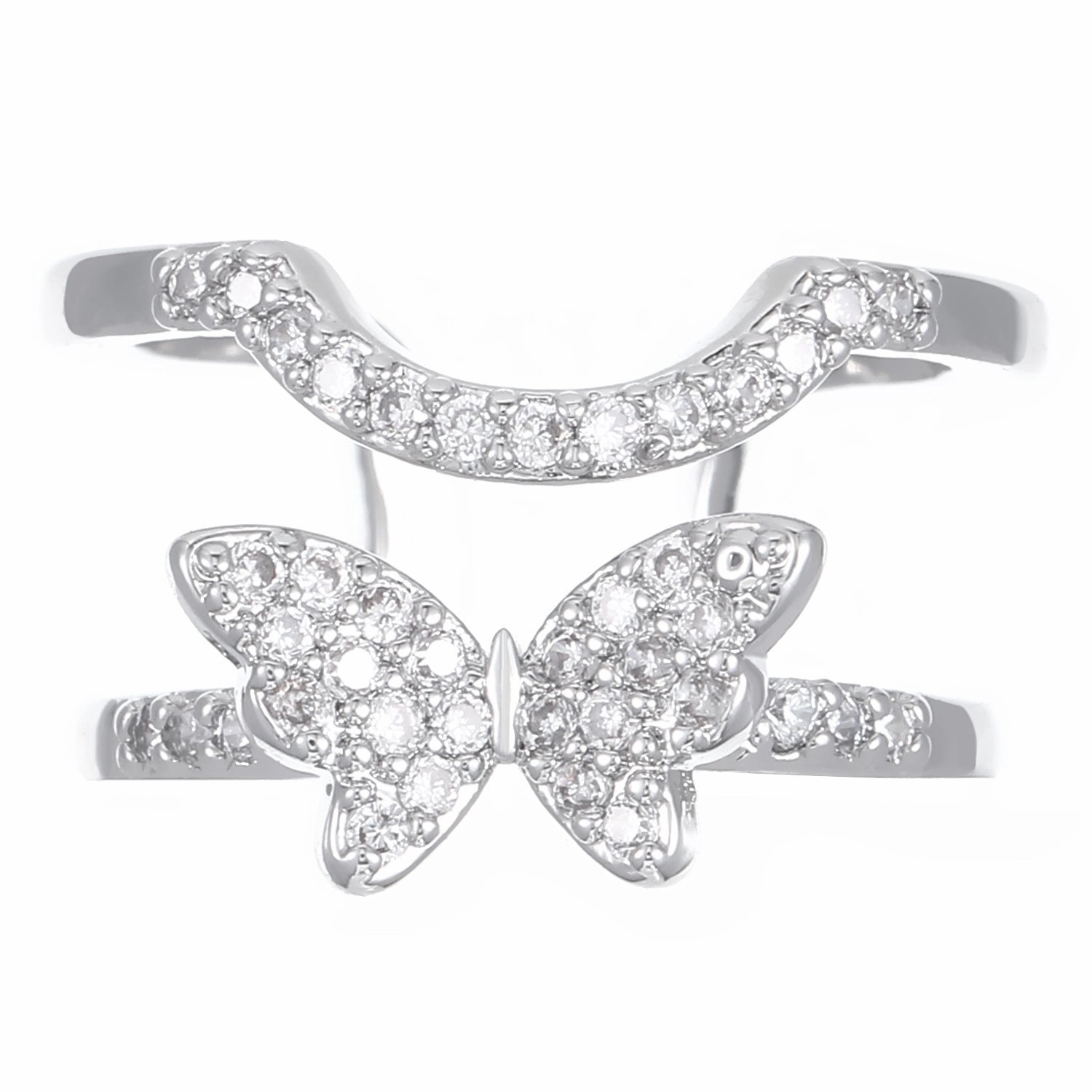 Wholesale Micro-inlaid Zircon Cover Ring Wearable False Nail Patch Ring Detachable Fashion Accessory