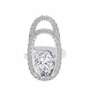 Wholesale Micro-inlaid Zircon Cover Ring Wearable False Nail Patch Ring Detachable Fashion Accessory