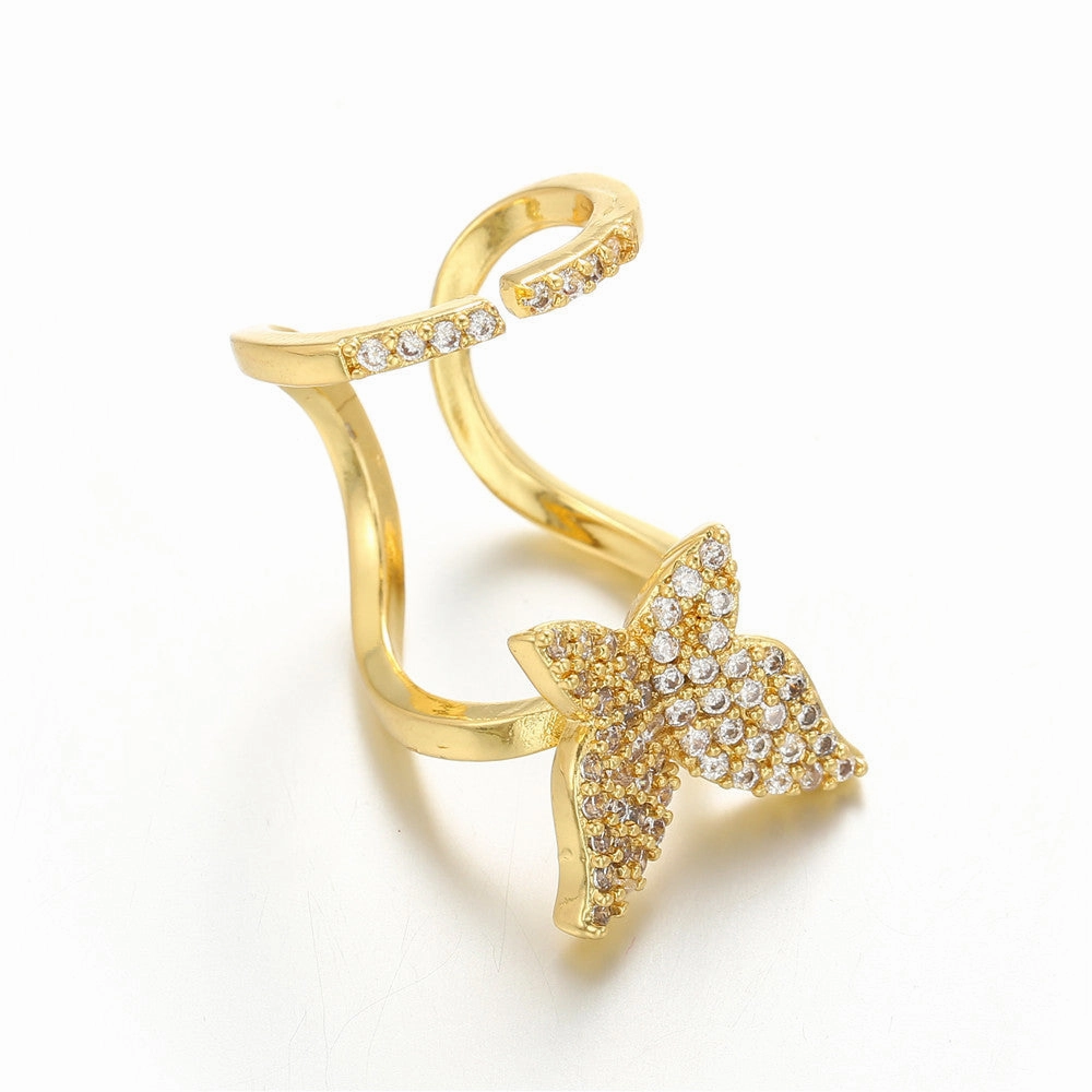 Wholesale Micro-inlaid Zircon Cover Ring Wearable False Nail Patch Ring Detachable Fashion Accessory