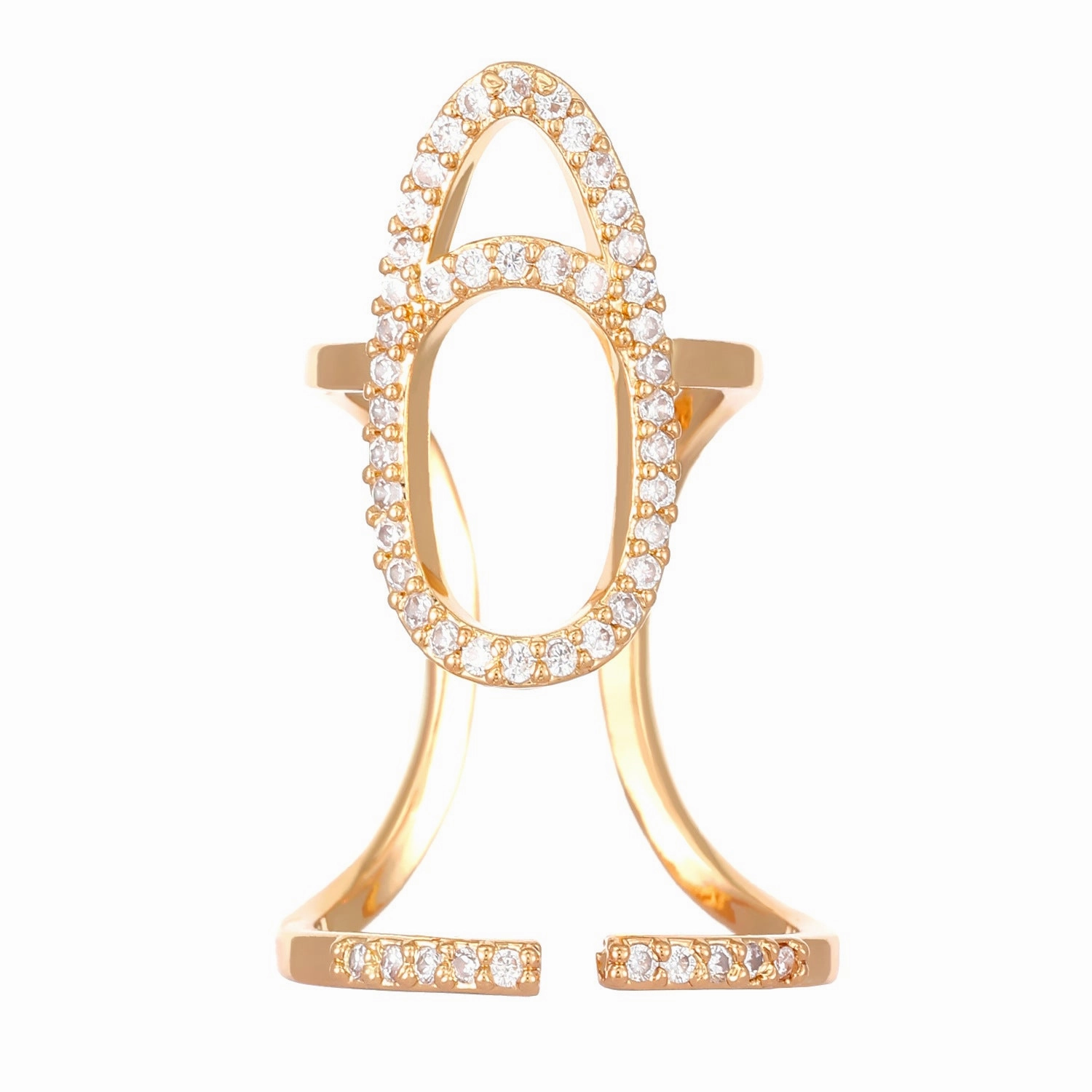 Wholesale Micro-inlaid Zircon Cover Ring Wearable False Nail Patch Ring Detachable Fashion Accessory