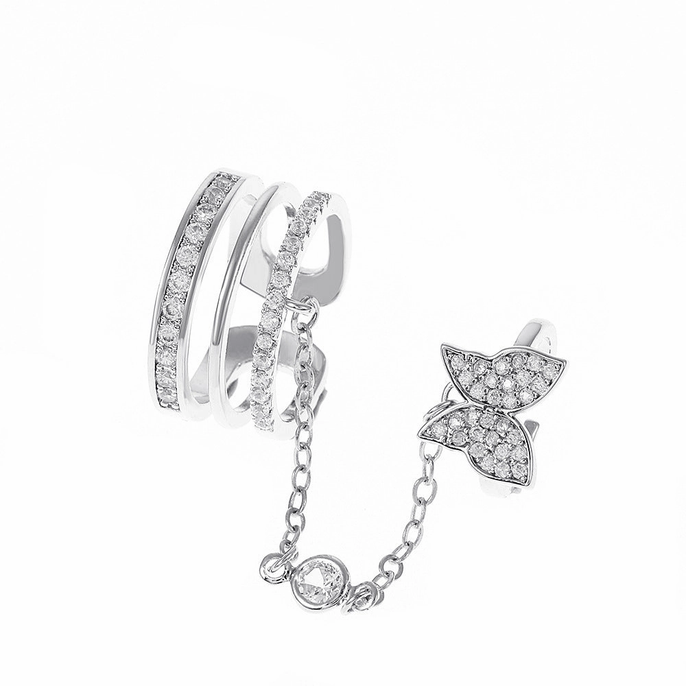 Wholesale Micro-inlaid Zircon Cover Ring Wearable False Nail Patch Ring Detachable Fashion Accessory