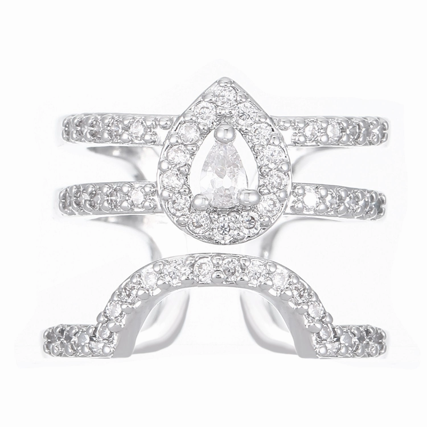 Wholesale Micro-inlaid Zircon Cover Ring Wearable False Nail Patch Ring Detachable Fashion Accessory