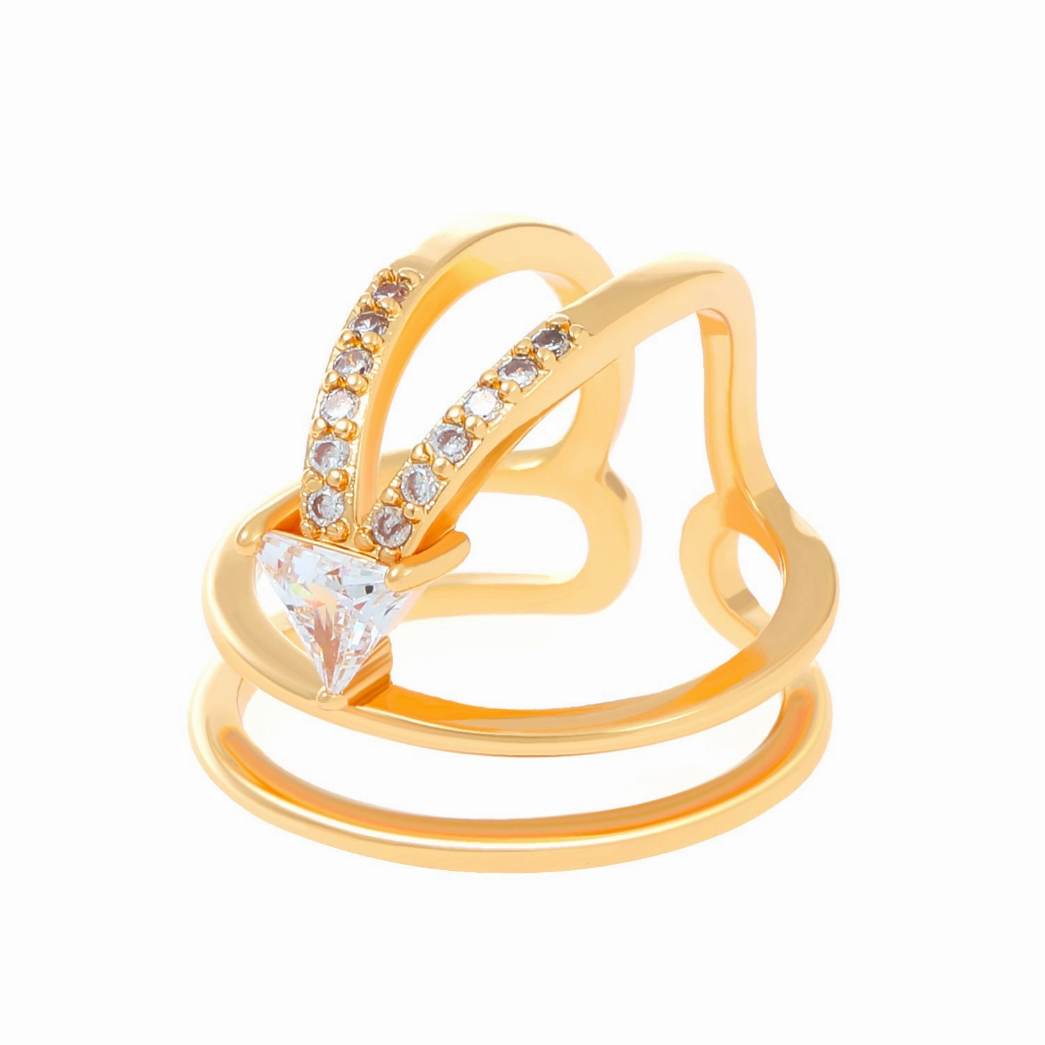 Wholesale Micro-inlaid Zircon Cover Ring Wearable False Nail Patch Ring Detachable Fashion Accessory