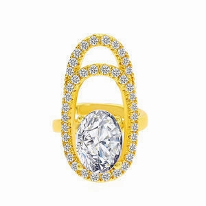 Wholesale Micro-inlaid Zircon Cover Ring Wearable False Nail Patch Ring Detachable Fashion Accessory