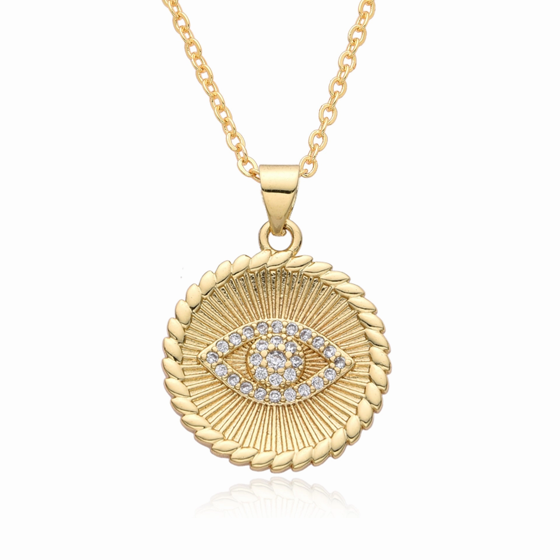 Wholesale Micro Set Devil Eye Small Shield Exotic Style Necklace