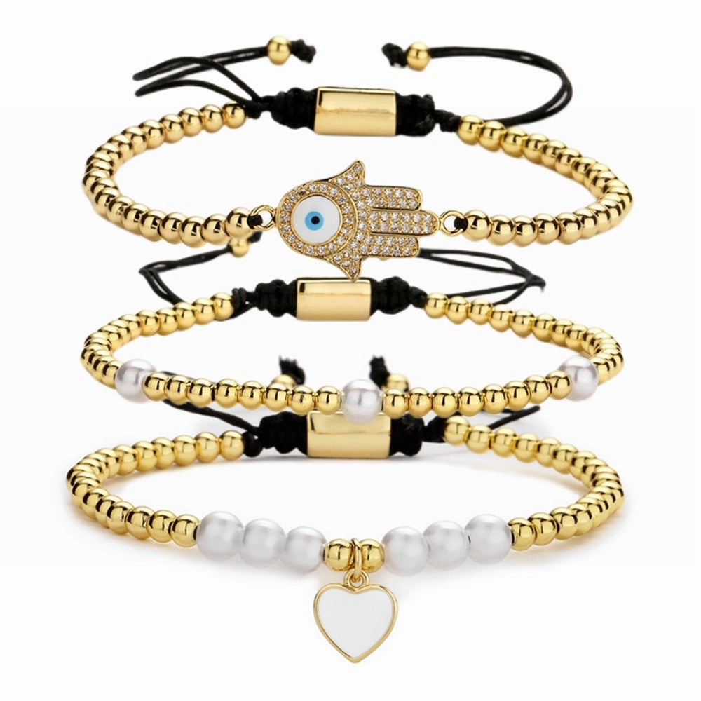 Wholesale Micropaved Zirconia Devil's Eye Braided Bracelet