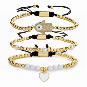 Wholesale Micropaved Zirconia Devil's Eye Braided Bracelet