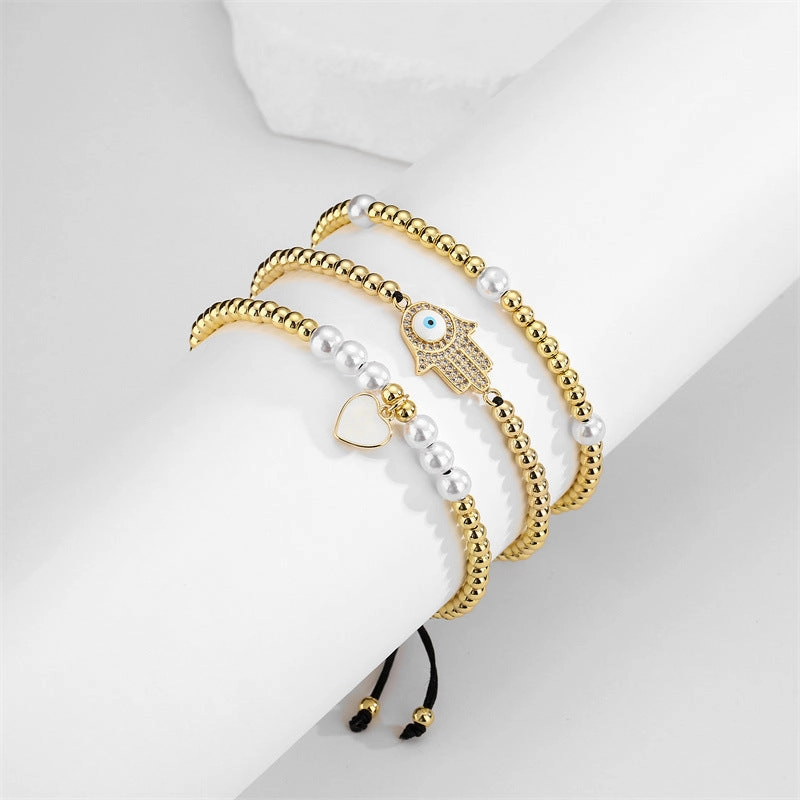 Wholesale Micropaved Zirconia Devil's Eye Braided Bracelet
