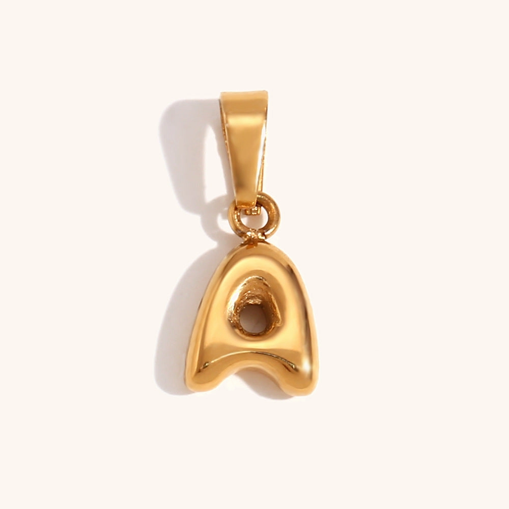 Wholesale Mini Bubble English Stainless Steel Plated 18K Gold DIY Matching Accessories Pendant