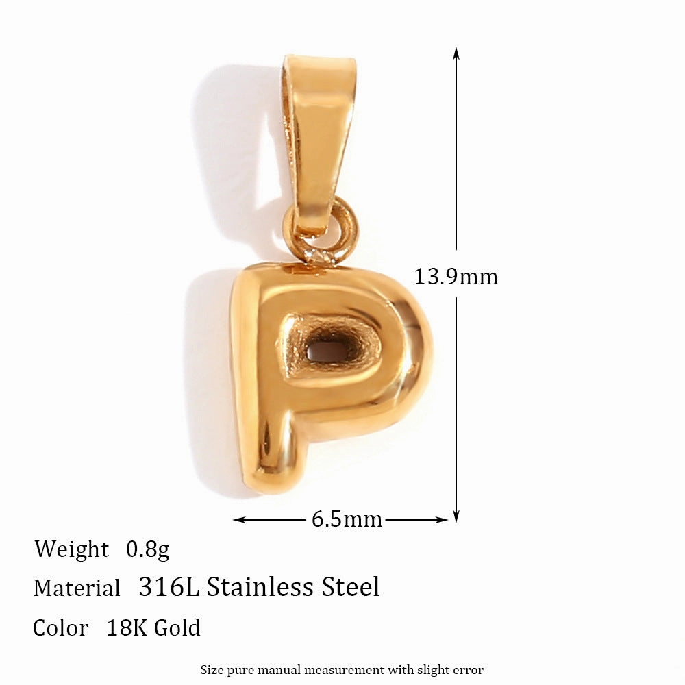 Wholesale Mini Bubble English Stainless Steel Plated 18K Gold DIY Matching Accessories Pendant