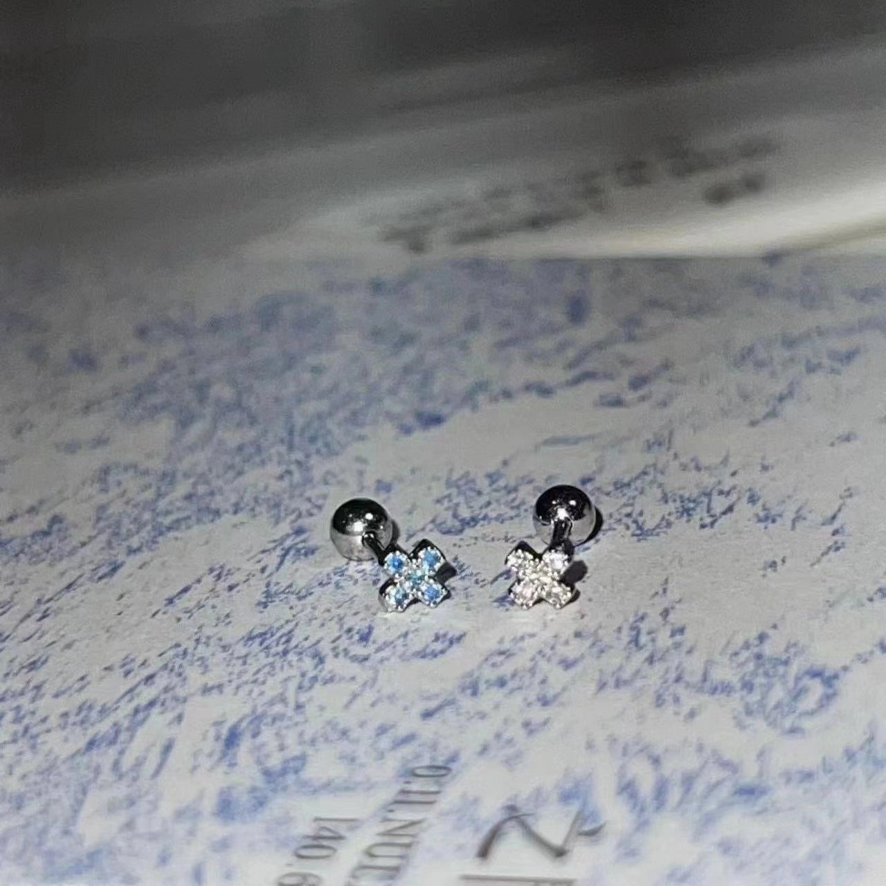 Wholesale Mini cross ear bone studs, no need to remove the ear care cochlear studs
