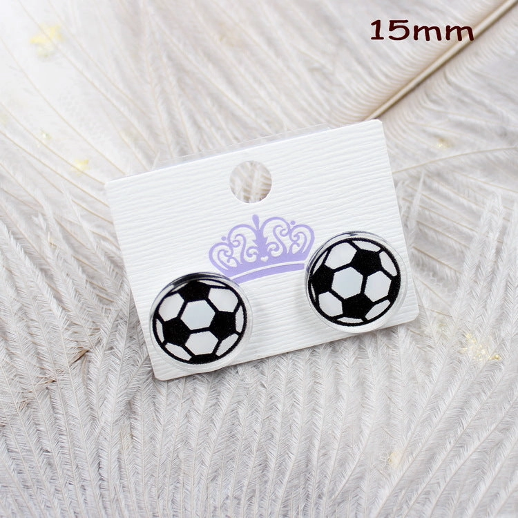 Wholesale Mini Football Acrylic Earrings
