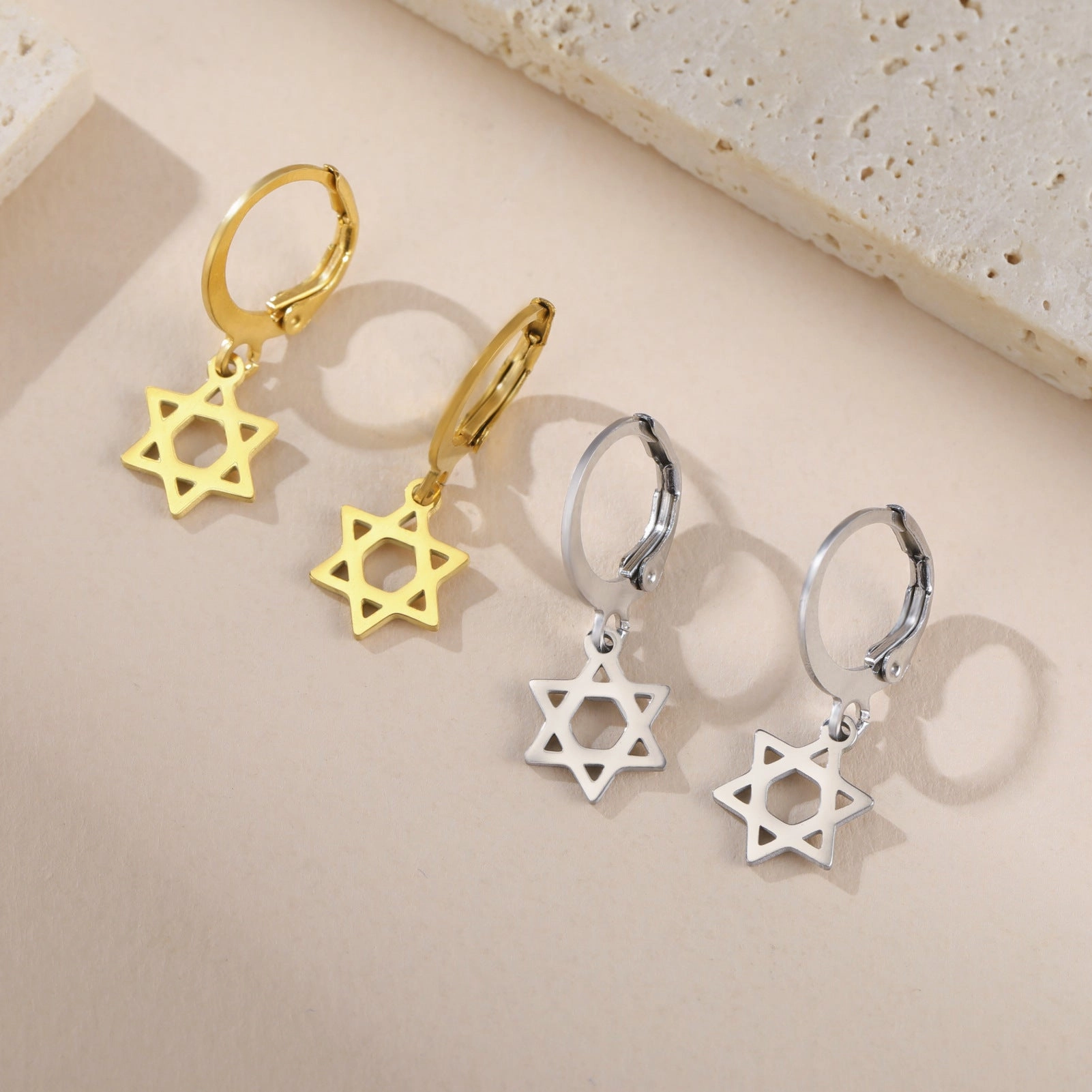 Wholesale Mini six-pointed star pendant stainless steel necklace