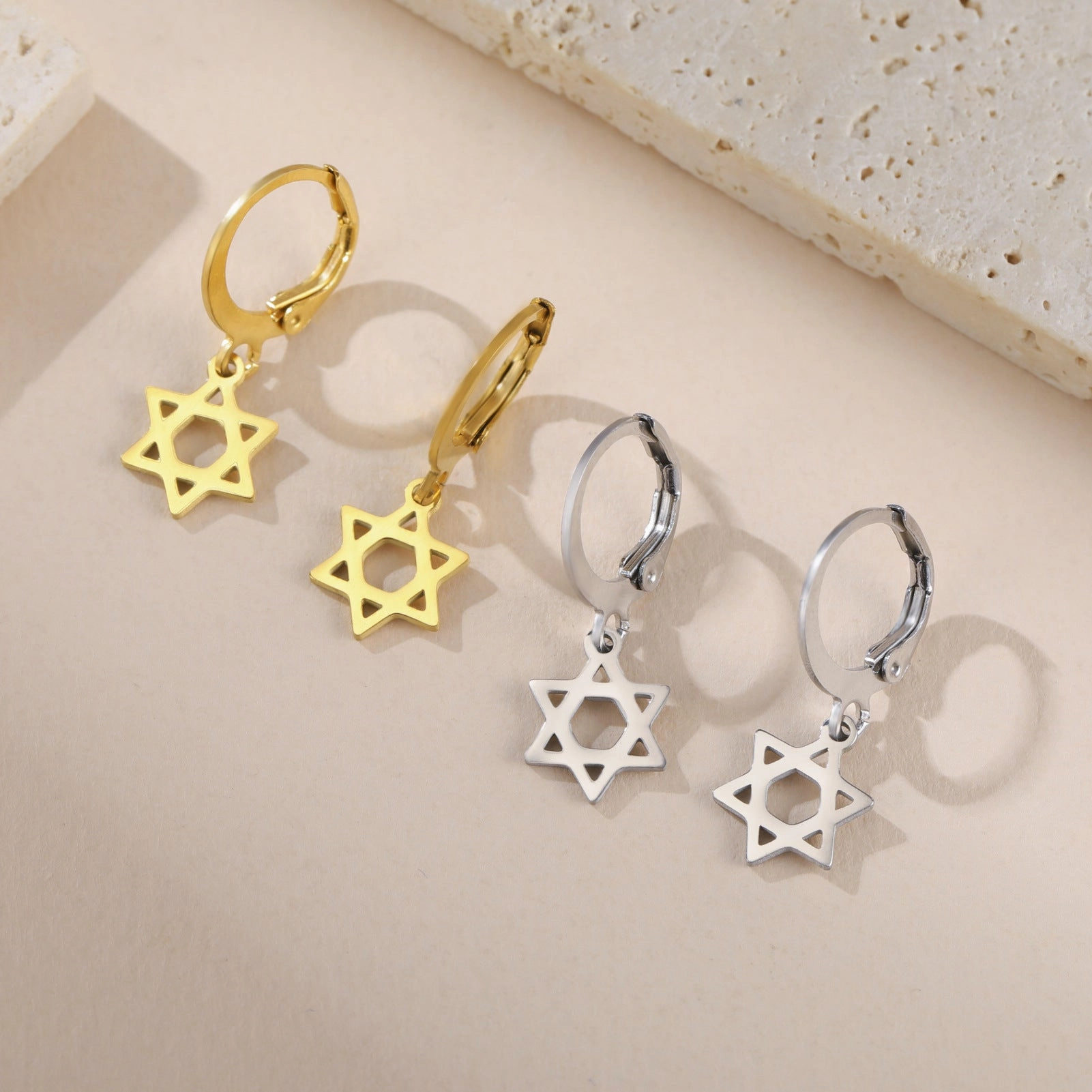 Wholesale Mini six-pointed star pendant stainless steel necklace