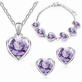 Wholesale Minimalist Peach Heart Alloy Jewelry Set of Four Pieces