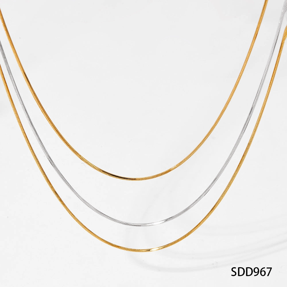 Wholesale Minimalist Wind Round Snake Stainless Steel Necklace