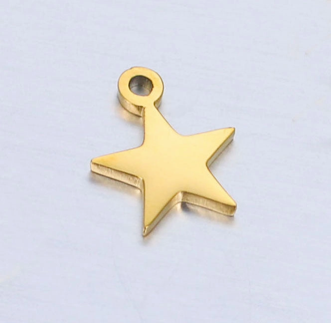 Wholesale Mirror Polished Stainless Steel Star Moon DIY Bracelet Necklace Pendant