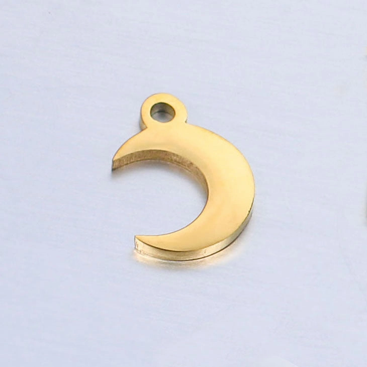 Wholesale Mirror Polished Stainless Steel Star Moon DIY Bracelet Necklace Pendant