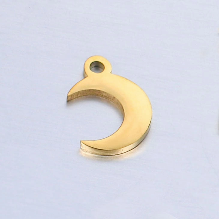 Wholesale Mirror Polished Stainless Steel Star Moon DIY Bracelet Necklace Pendant