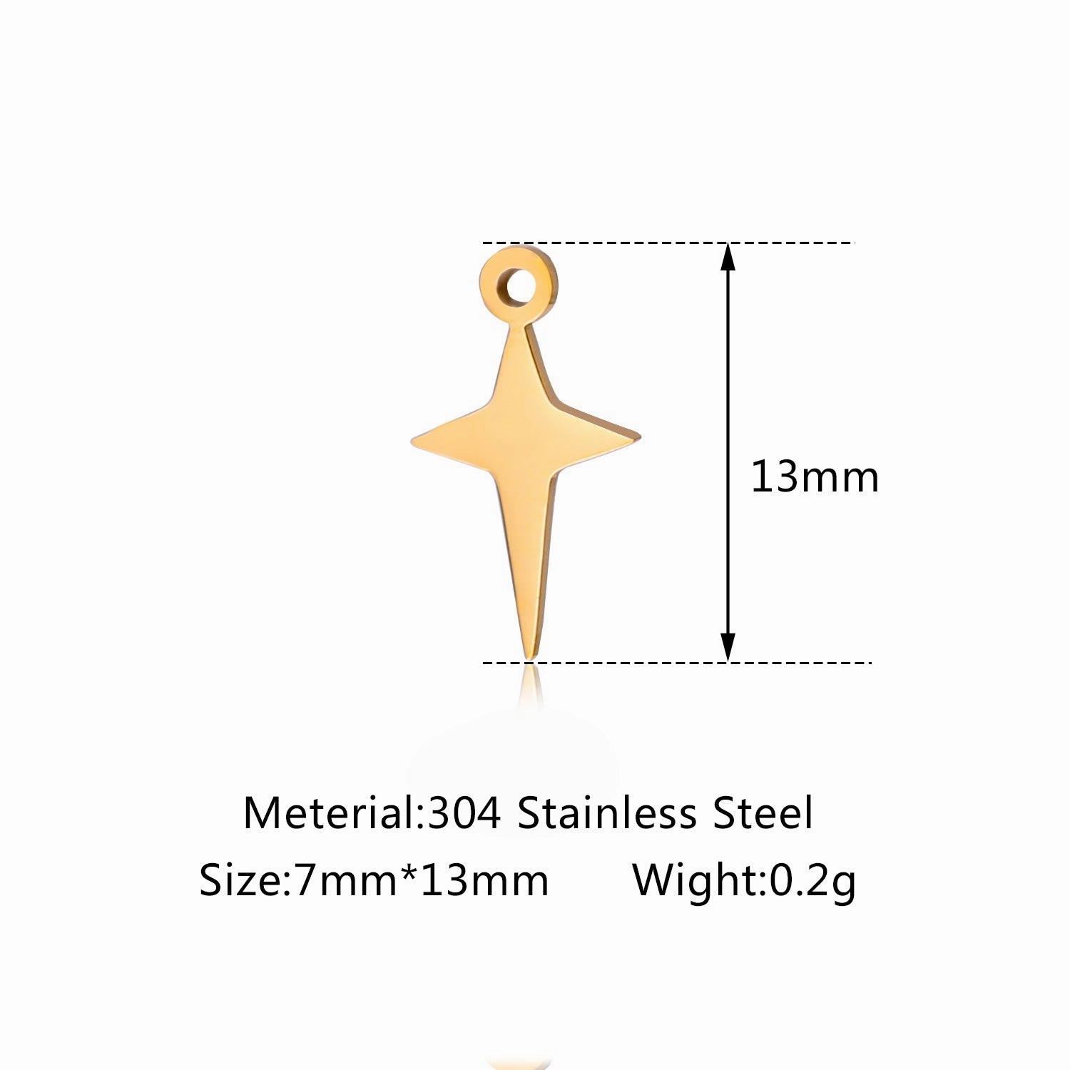 Wholesale Mirror Polished Stainless Steel Star Moon DIY Bracelet Necklace Pendant