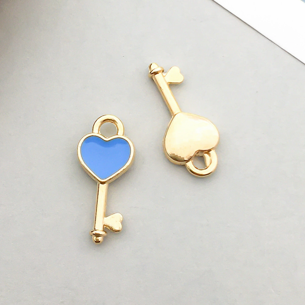 Wholesale Mix 30 Lake Blue Drip Oil Alloy Cute Cartoon Simulation Animal Pendant