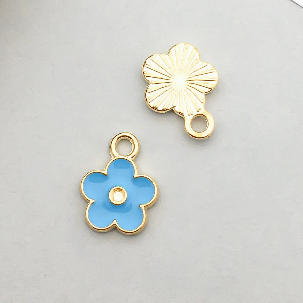 Wholesale Mix 30 Lake Blue Drip Oil Alloy Cute Cartoon Simulation Animal Pendant